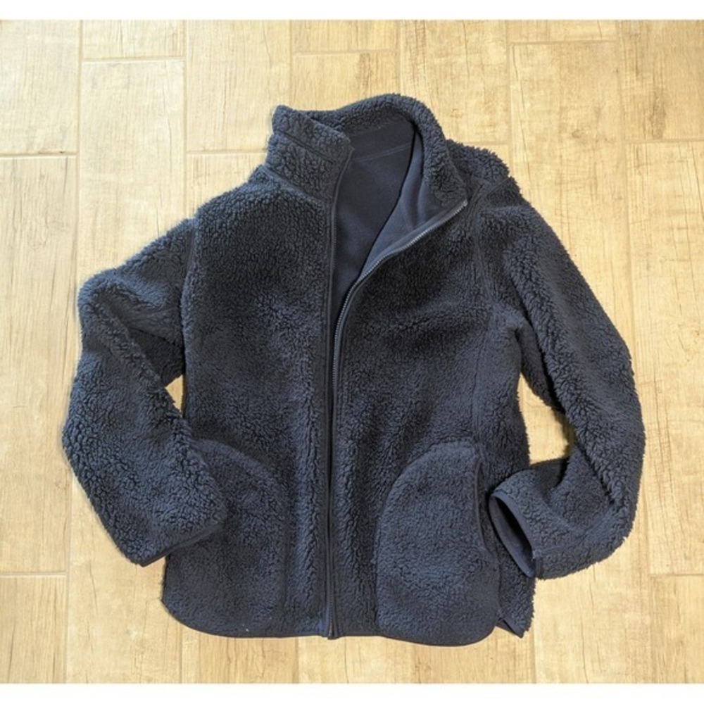 Weatherproof Reversible Fleece‎ Jacket Full Zip Pockets Navy Blue Womens XL/XG